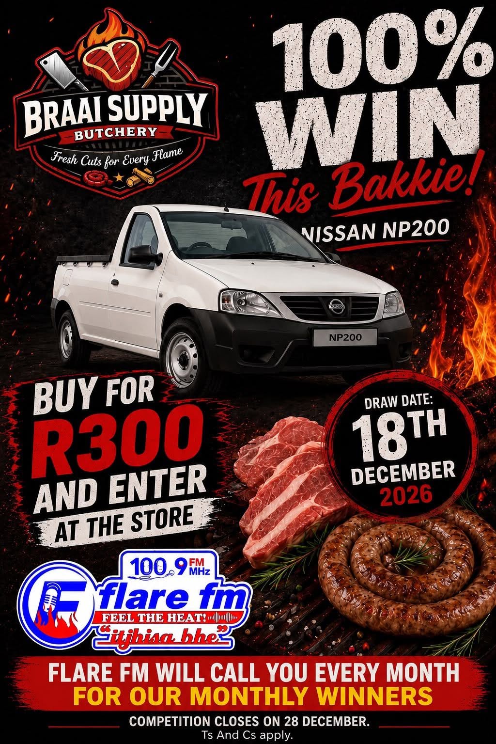 Win this bakkie with Braai supply butchery